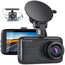 Dash Cam frontal e traseira, Milerong 1080P FHD Dash Camera para carros, 3" IPS Display Full HD170 Wide Angle Câmera de carro com visão noturna, sensor G, gravação de loop, monitor de estacionamento, detecção de movimento, WDR