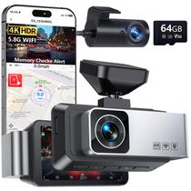 Dash Cam Gleetour G2 4K+1080P frontal e traseira com cartão de 64 GB