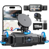 Dash Cam Gloryes 360 2.5K+1080Px3 frontal e traseira com GPS 128GB