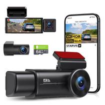 Dash Cam GMAIPOP F800 4K 3 canais dianteiro traseiro interior