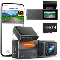 Dash Cam Grishcamy K01 WiFi 2K QHD com Cartão SD de 64GB