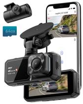 Dash Cam IIWEY N4 4K UHD dupla frontal e traseira com cartão SD de 64 GB