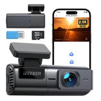 Dash Cam iZeeker 2.5K WiFi 1440P frontal para carros com cartão de 32 GB