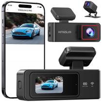 Dash Cam Kingslim 2K frontal e traseiro 64GB WiFi com cartão SD