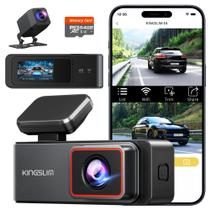 Dash Cam Kingslim 4K Frontal 4K Traseira 1080P Dual com cartão de 64 GB