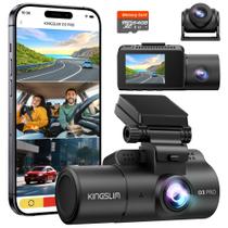 Dash Cam Kingslim O3Pro de 3 canais 2.5K FHD frontal e traseiro Dash Cam Kingslim O3Pro de 3 canais 2.5K FHD frontal e traseiro