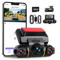 Dash Cam LAMTTO 360 View 4 canais frontal/traseiros dentro de 5G WiFi