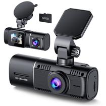 Dash Cam LAMTTO 4K - Câmera Frontal e Interna 1080P com Cartão SD de 64GB