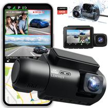 Dash Cam Lehwey 3 canais 4K 2160P+1440P+1080P para carros