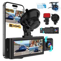 Dash Cam Milerong 3 canais frontal 2.5K + interior 1080P + traseira 1080P