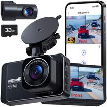 Dash Cam PGYIOO 4K frontal e 2,5K traseiro com tela IPS de 3"