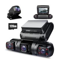 Dash Cam PRUVEEO com visão de 360 graus e 4 canais frontal/traseiro Dash Cam PRUVEEO com visão de 360 graus e 4 canais frontal/traseiro
