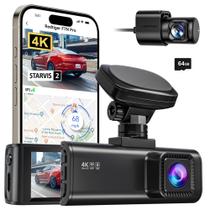 Dash Cam REDTIGER F7N Pro 4K frontal e traseira com cartão de 64 GB