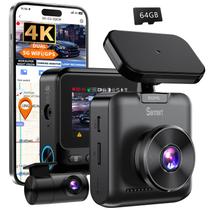 Dash Cam Sarmert C2 4K UHD frontal e traseira com cartão GPS de 64 GB
