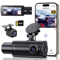 Dash Cam SHRINLUCK X5 4K+1080P+1080P WiFi de 3 canais com SD de 64 GB Dash Cam SHRINLUCK X5 4K+1080P+1080P WiFi de 3 canais com SD de 64 GB