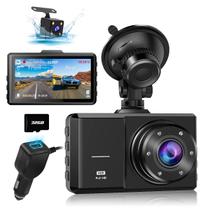 Dash Cam SPADE Dual 1296P frontal e traseira com cartão SD de 32 GB Dash Cam SPADE Dual 1296P frontal e traseira com cartão SD de 32 GB