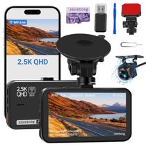 Dash Cam ssontong WiFi frontal e traseiro 2.5K com cartão de 64GB