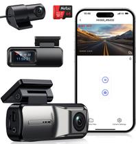 Dash Cam Tecival 2.5K/1080P Frontal e Traseira com Cartão SD de 64GB