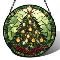 DASTOLL Enfeite de Natal em Vitral para Janela 16 cm