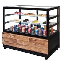 DBR1.40 - Vitrine Refrigerada para bolos e doces 1,40m Preta - 127V - Omega - Comercial