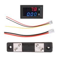 DC 0-100V/50A Red Blue Digital Voltmeter Ammeter LED Dual Display Tensge Current Monitor Detector - Vermelho+Azul