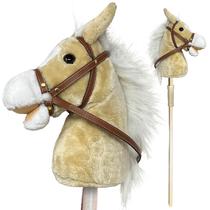 de cavalo de vara da natureza Cavalo de hobby artesanal de pelúcia fornece diversão para crianças e pré-escolares Handsewn Head, Sturdy Wood Stick, Plus Neighing & Clip-Clop Sounds - Nature Bound