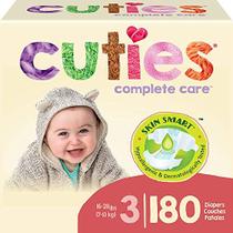 de Cuties Fraldas Skin Smart, Absorbent & Hypoallergenic com guias flexíveis e seguras Tamanho 3 180 Conde