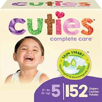 de Cuties Fraldas Skin Smart, Absorbent & Hypoallergenic com guias flexíveis e seguras Tamanho 5 152 Conde