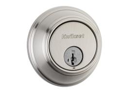 Deadbolt Lock Kwikset 816 Key Control, níquel acetinado redondo Deadbolt Lock Kwikset 816 Key Control, níquel acetinado redondo