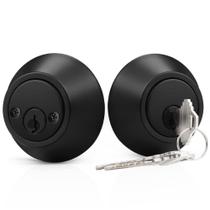 Deadbolt Probrico de cilindro duplo, pacote com 1 pacote, preto plano