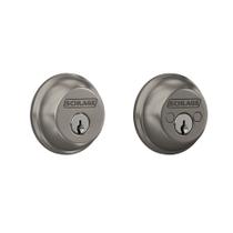 Deadbolt SCHLAGE B62N619 com chave em níquel acetinado de 2 lados
