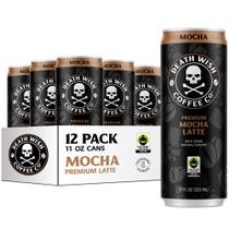 Death Wish Coffee, Café Gelado Cold Brew, 8g de Proteína, Comércio Justo (Mocha Latte) Death Wish Coffee, Café Gelado Cold Brew, 8g de Proteína, Comércio Justo (Mocha Latte)
