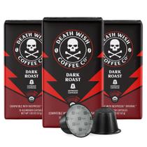 Death Wish Coffee, Cápsulas Compatíveis com Máquinas Nespresso Original, Torra Escura Death Wish Coffee, Cápsulas Compatíveis com Máquinas Nespresso Original, Torra Escura