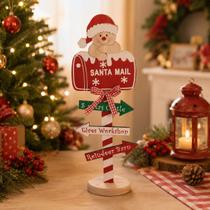 DEC CORREIO C/ NOEL/ PLACAS CLR 35cmx14cmx5cm