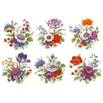 Decais para waterslide Captive Decals Conjunto floral 4" 6 peças Decais para waterslide Captive Decals Conjunto floral 4" 6 peças