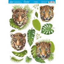 Decalque a Base Dágua Dqm-016 Onças 15x18,7cm Litoarte