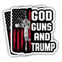 Decalque autocolante eDesign God Guns and Trump, 10 cm, pacote com 2 Decalque autocolante eDesign God Guns and Trump, 10 cm, pacote com 2