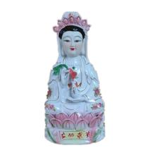 Decalque de casa espiritual da estátua de Guanyin, porcelana branca, 25,4 cm