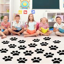 Decalque de chão ReliThick Paw Print 30 peças de 19 cm em PVC preto Decalque de chão ReliThick Paw Print 30 peças de 19 cm em PVC preto