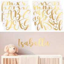 Decalque de parede Boao Personalized Name 13,39 x 10,43 polegadas em vinil dourado Decalque de parede Boao Personalized Name 13,39 x 10,43 polegadas em vinil dourado