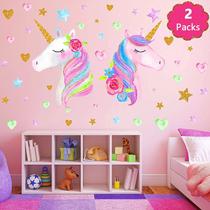 Decalque de parede KeLay Fs Unicorn para meninas, crianças, festa no quarto Decalque de parede KeLay Fs Unicorn para meninas, crianças, festa no quarto