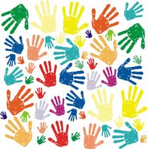 Decalque de parede Maydahui Handprint Paint Splash 50 unidades