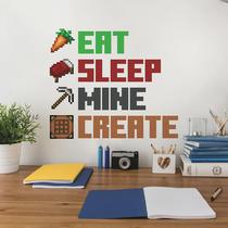 Decalque de parede RoomMates Minecraft Eat Sleep Mine Criar cotação Decalque de parede RoomMates Minecraft Eat Sleep Mine Criar cotação