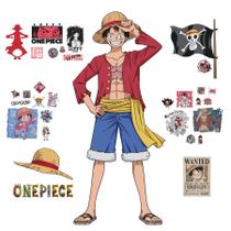 Decalque de parede RoomMates One Piece Luffy Red Peel and Stick Decalque de parede RoomMates One Piece Luffy Red Peel and Stick