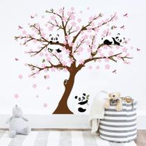 Decalque de parede Runtoo Panda Cherry Blossom para quarto de criança