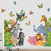 Decalque de parede Supzone Cartoon Animal Jungle para quarto infantil