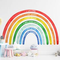 Decalque de parede Tinideya Large Rainbow 195x120 cm à prova d'água Decalque de parede Tinideya Large Rainbow 195x120 cm à prova d'água