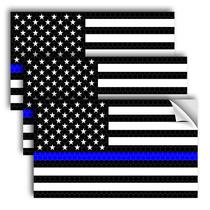 Decalque Venicor Reflective Thin Blue Line American Flag 5x3 in