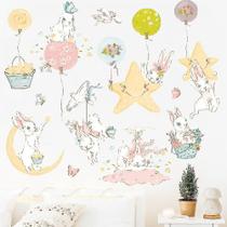 Decalques de decoração para casa lua estrelada sonho adesivo de parede decalque jardim de infância quarto infantil papel de parede