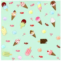 Decalques de parede Barri Design Ice Cream Candy para quarto de crianças Decalques de parede Barri Design Ice Cream Candy para quarto de crianças